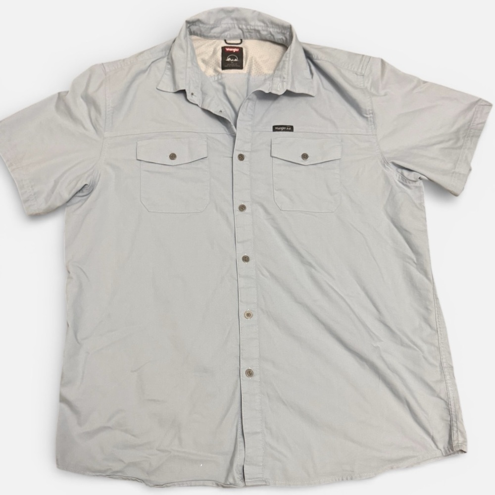 Wrangler Outdoor Utility Shirt XL Fishing Hiking Short Sleeve Button Up